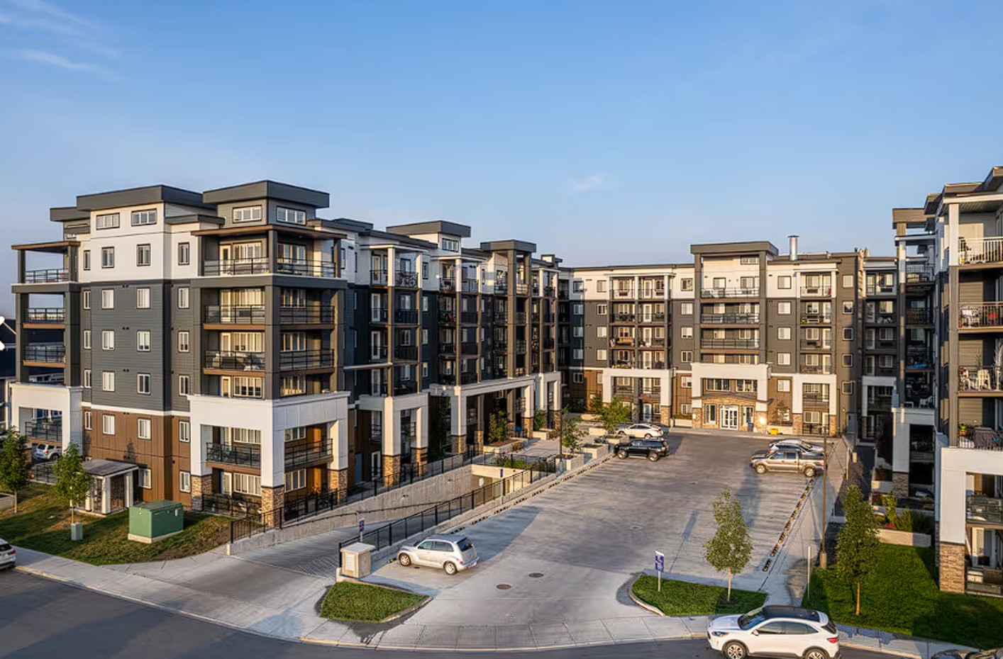 Multi-unit residential property with parking area